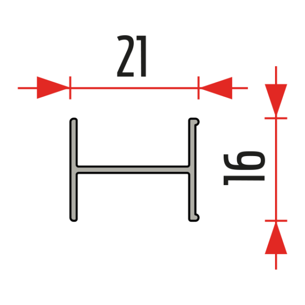 138180 H osztó profil 21x16mm LAGUNA Introwood