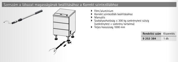 Hettich Korrekt állítható műa. szoklilábak, 2 részes, 450 kg teherb. mag: 50-200 mm - Image 4